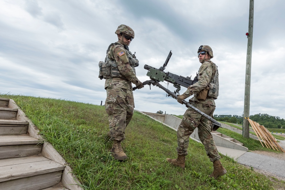 Wisconsin National Guard Troops from Ft. Atkinson's 1-105th Cav, train on  machine gun ranges at Fort McCoy 14 July 2020