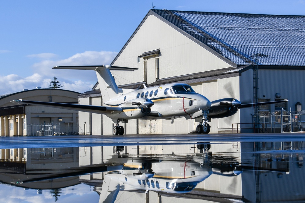 C-12 Huron Taxis onto Flight Line