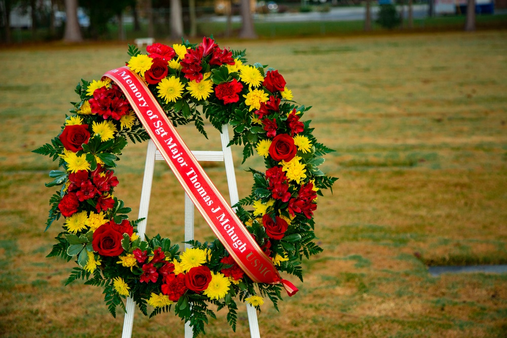 MCB Camp Lejeune honors 3rd SMMC, Sgt. Maj. Thomas J McHugh with annual Wreath Laying ceremony