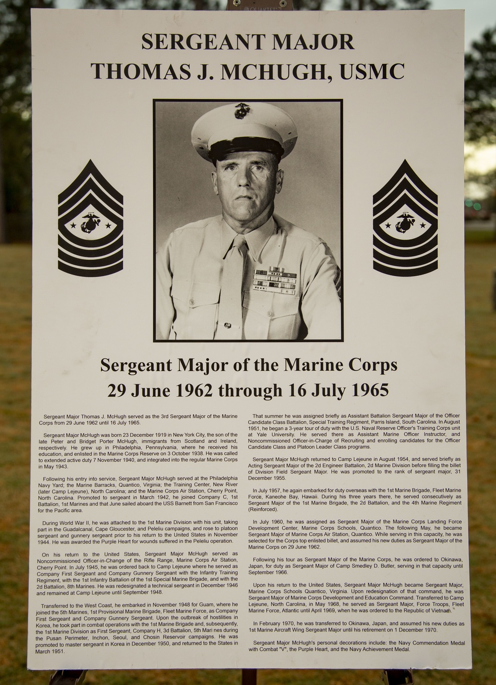 MCB Camp Lejeune honors 3rd SMMC, Sgt. Maj. Thomas J McHugh with annual Wreath Laying ceremony