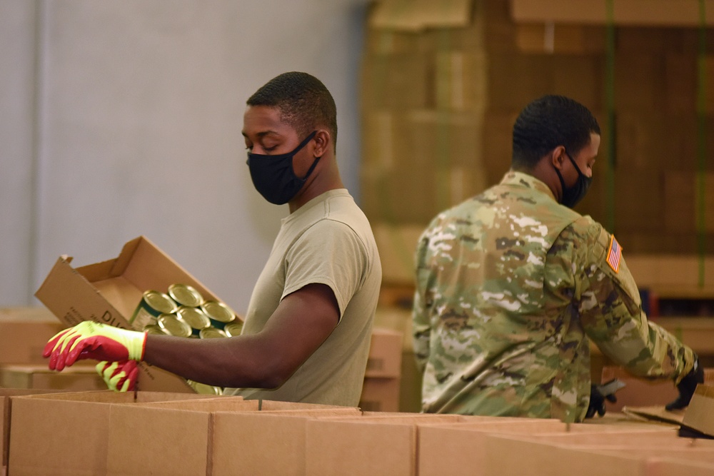 Michigan’s Task Force Spartan work with Gleaners of Pontiac Food Bank