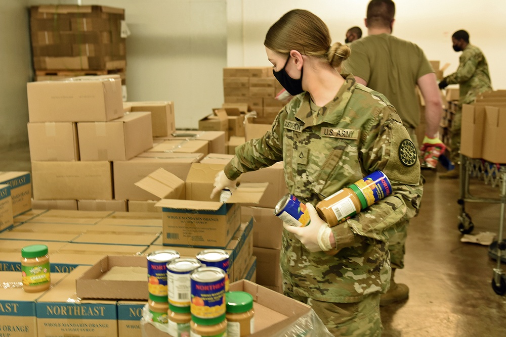 Michigan’s Task Force Spartan work with Gleaners of Pontiac Food Bank