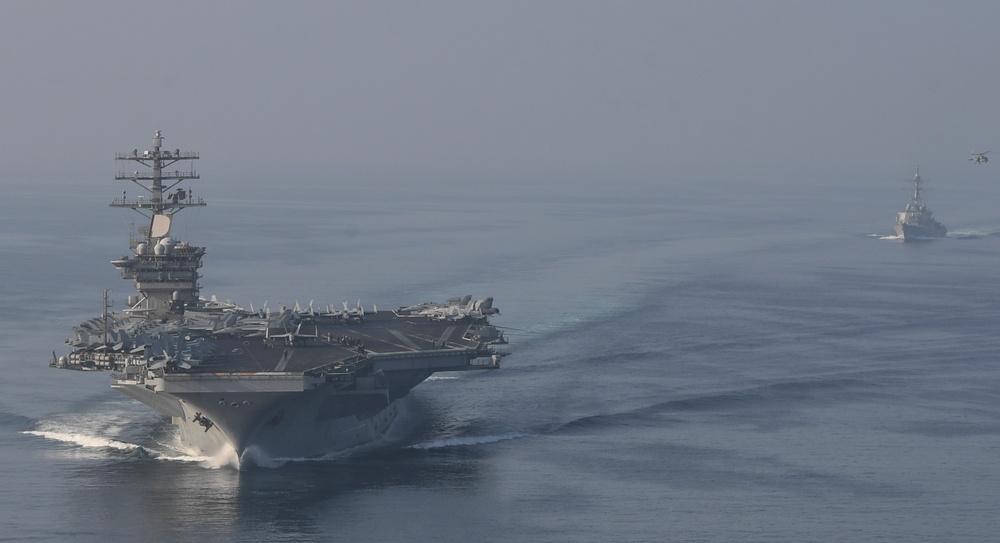 Nimitz Carrier Strike Group Transits the Strait of Hormuz