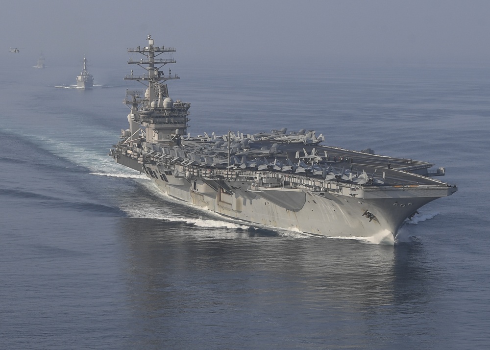 Nimitz Carrier Strike Group Transits the Strait of Hormuz