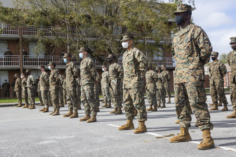 Camp Lejeune’s Alpha Company with Headquarters and Support Battalion celebrates 245th Marine Corps birthday with cake cutting ceremony