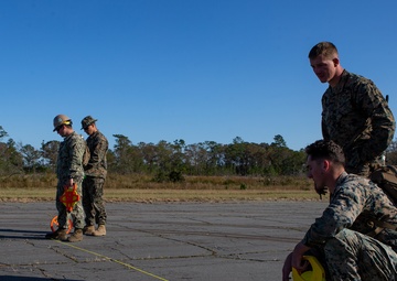 Marines partner with Seabees to conduct base repair after attack training