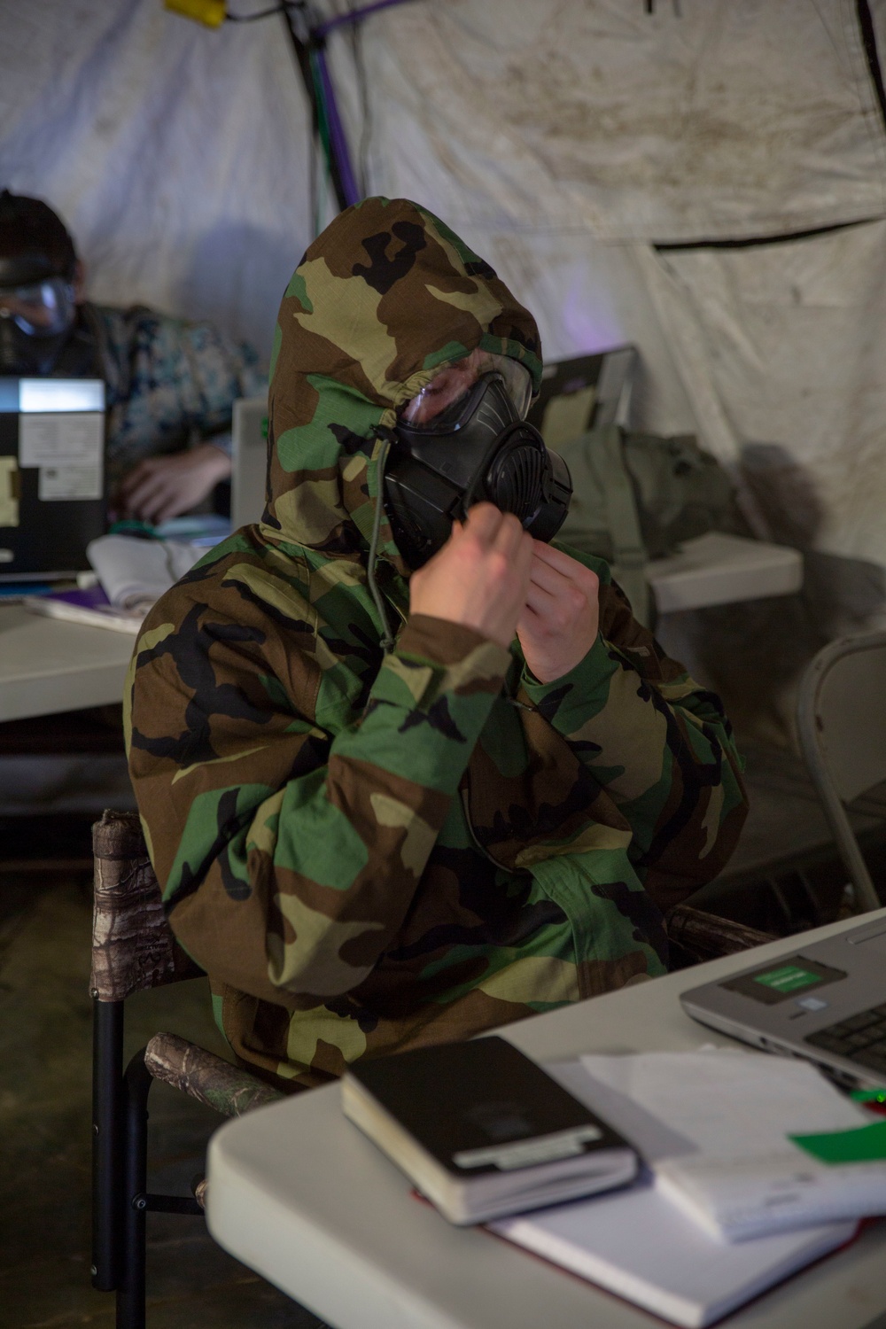 II MEF celebrates the Marine Corps birthday in MOPP gear