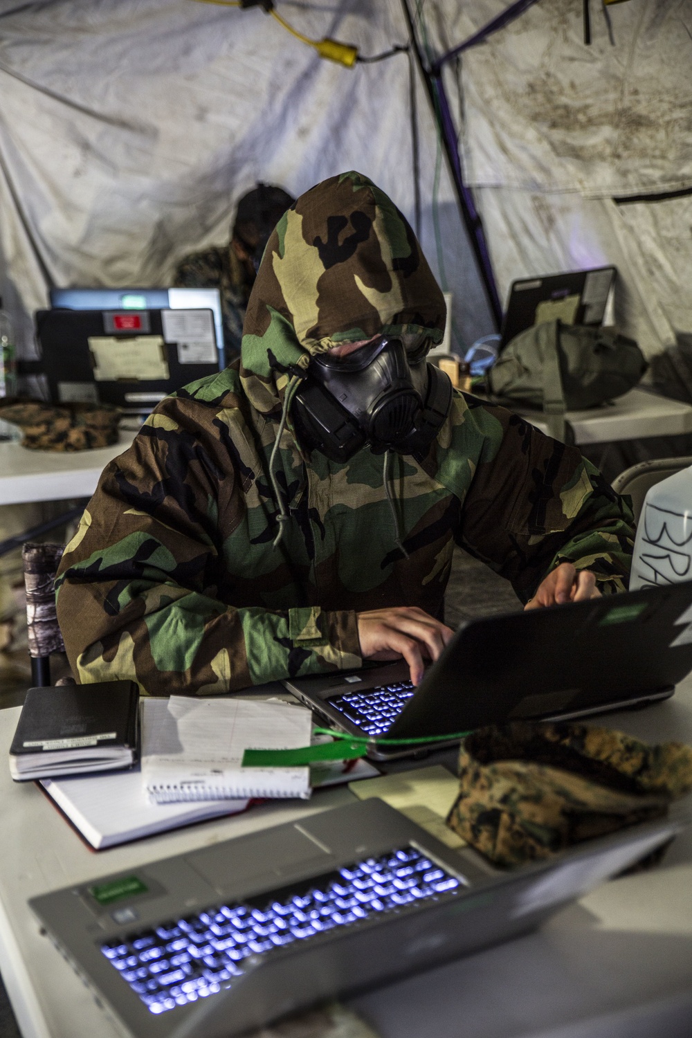II MEF celebrates the Marine Corps birthday in MOPP gear