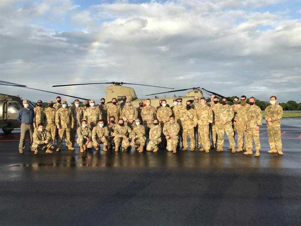 U.S. Army helicopter crew transports aid in Panama