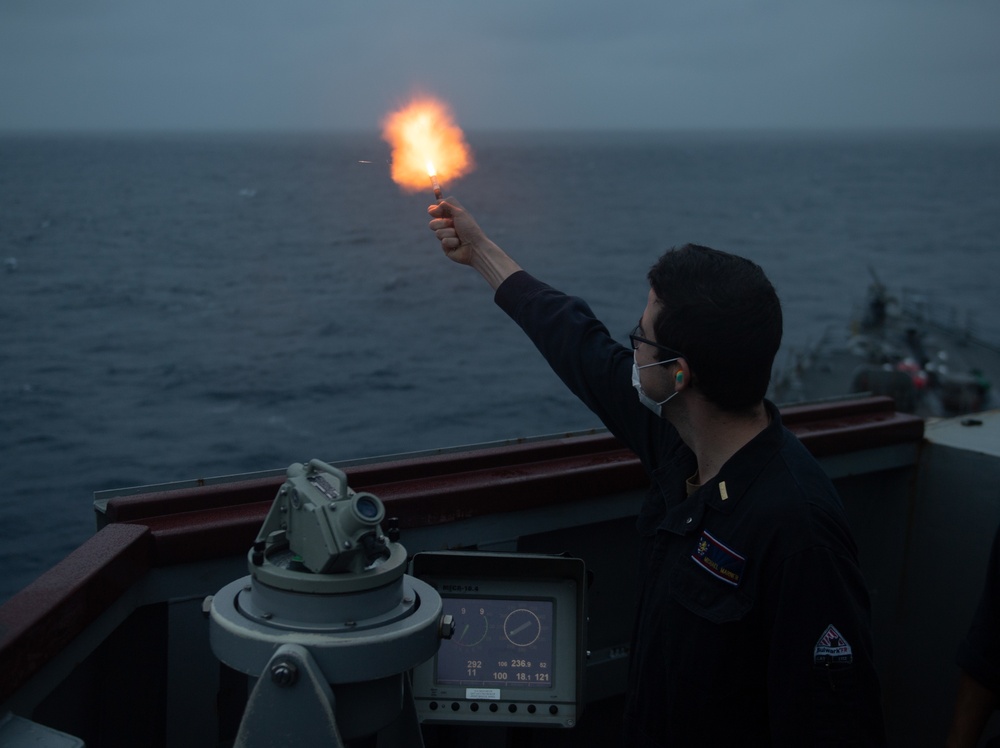USS Barry Conducts a Flare Excercise