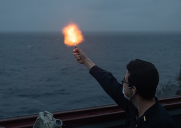 USS Barry Conducts a Flare Excercise