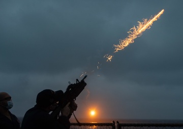 USS Barry Conducts a Flare Excercise