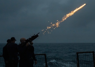 USS Barry Conducts a Flare Excercise