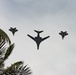 B-1 Lancer, F-22 Raptors Conduct Guam Veterans Day Flyover