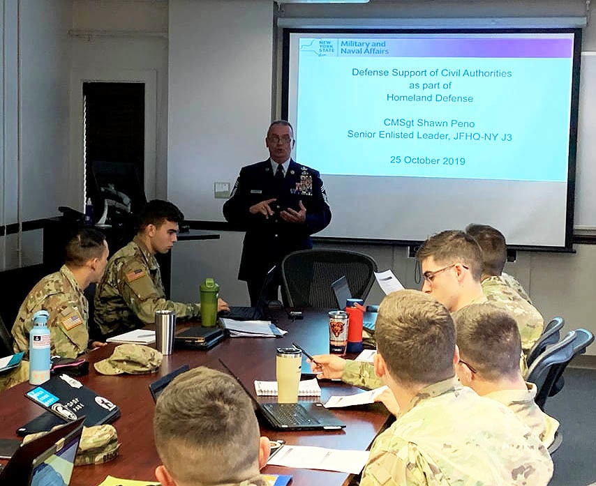 NY Air Guard NCO speaks to West Point cadets
