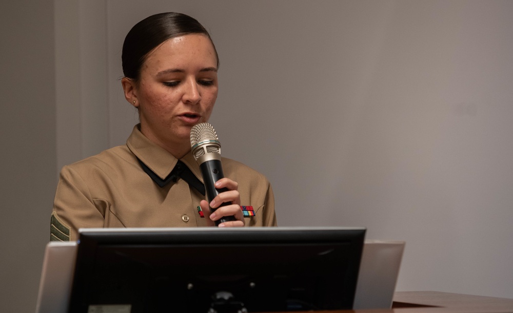 MARFOREURAF Marine Corps birthday cake cutting ceremony