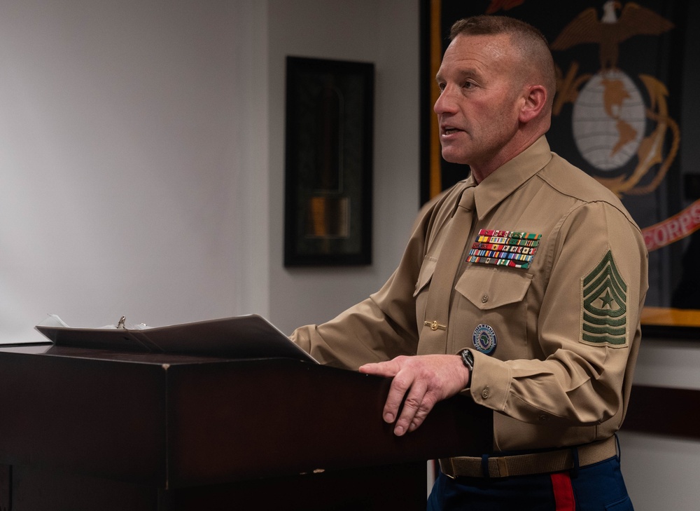 MARFOREURAF Marine Corps birthday cake cutting ceremony