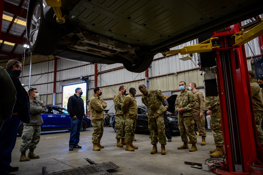 Travis Airmen visit Tesla, streamline processes in vehicle maintenance