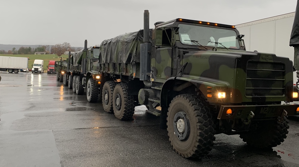 Marines with CLR-27 Convoy 916 mi from Ft. Drum to Camp Lejeune