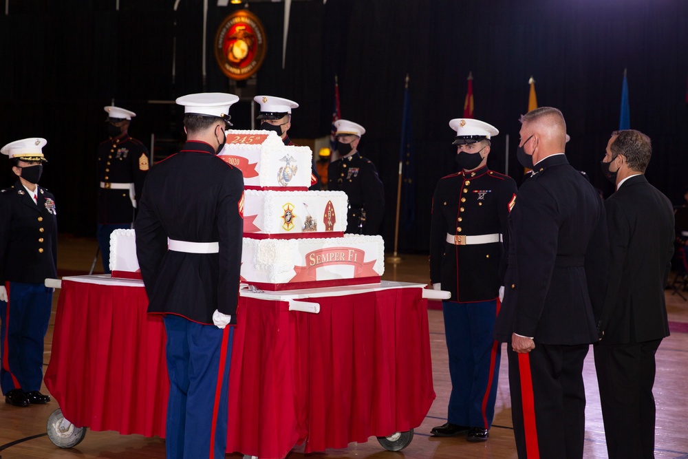 MCB Camp Lejeune Marines celebrate 245th Marine Corps birthday with cake cutting ceremony