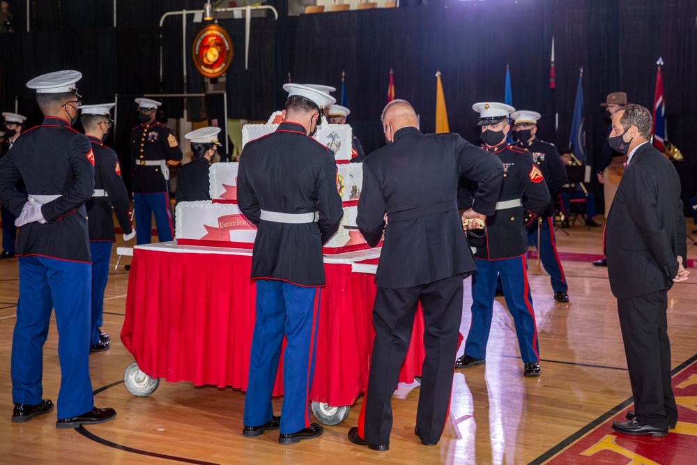 MCB Camp Lejeune Marines celebrate 245th Marine Corps birthday with cake cutting ceremony
