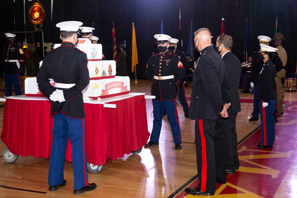 MCB Camp Lejeune Marines celebrate 245th Marine Corps birthday with cake cutting ceremony