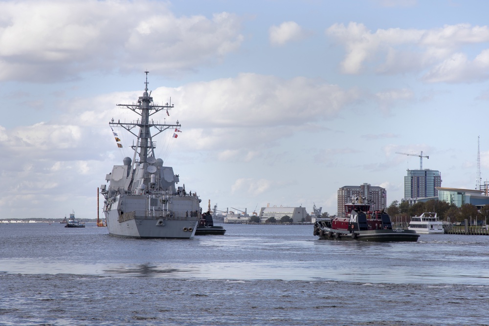 USS Gravely (DDG 107) Departs for Sea Trials