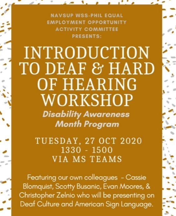 NAVSUP WSS presents Introduction to Deaf and Hard of Hearing Workshop