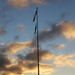 American flag, sunrise, and Veterans Day at Fort McCoy