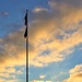 American flag, sunrise, and Veterans Day at Fort McCoy