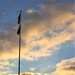 American flag, sunrise, and Veterans Day at Fort McCoy