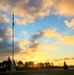 American flag, sunrise, and Veterans Day at Fort McCoy