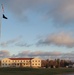 American flag, sunrise, and Veterans Day at Fort McCoy