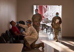 Senior Enlisted Leader observes COVID-19 testing for Patriot Express passengers