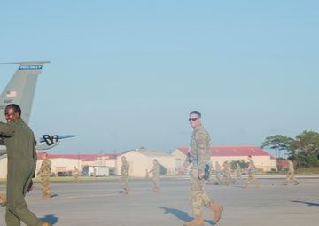 Team MacDill conducts FOD walk following Tropical Storm Eta