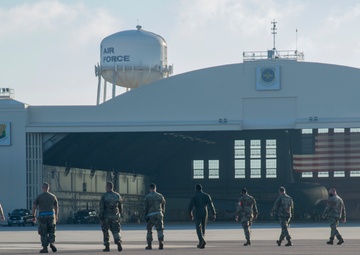 Team MacDill conducts FOD walk following Tropical Storm Eta