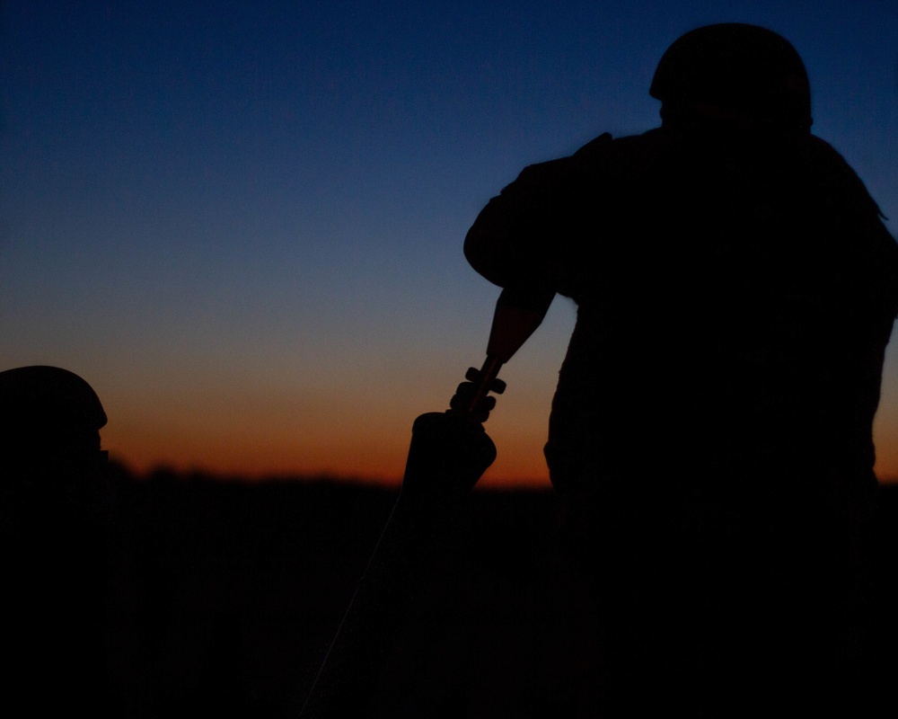 Mortars Conduct Night Live Fire Training