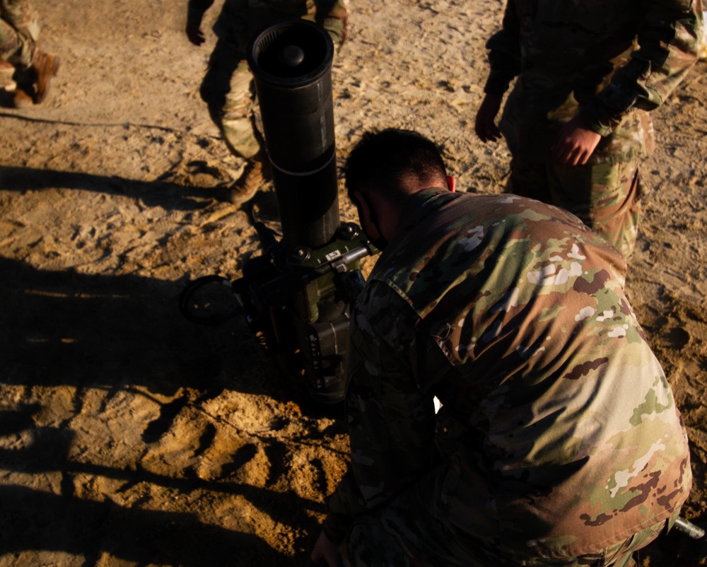 Mortars Conduct Night Live Fire Training