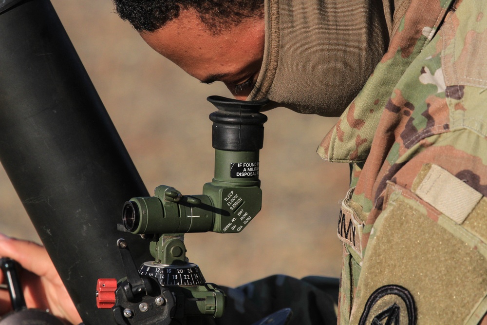 Mortars Conduct Night Live Fire Training