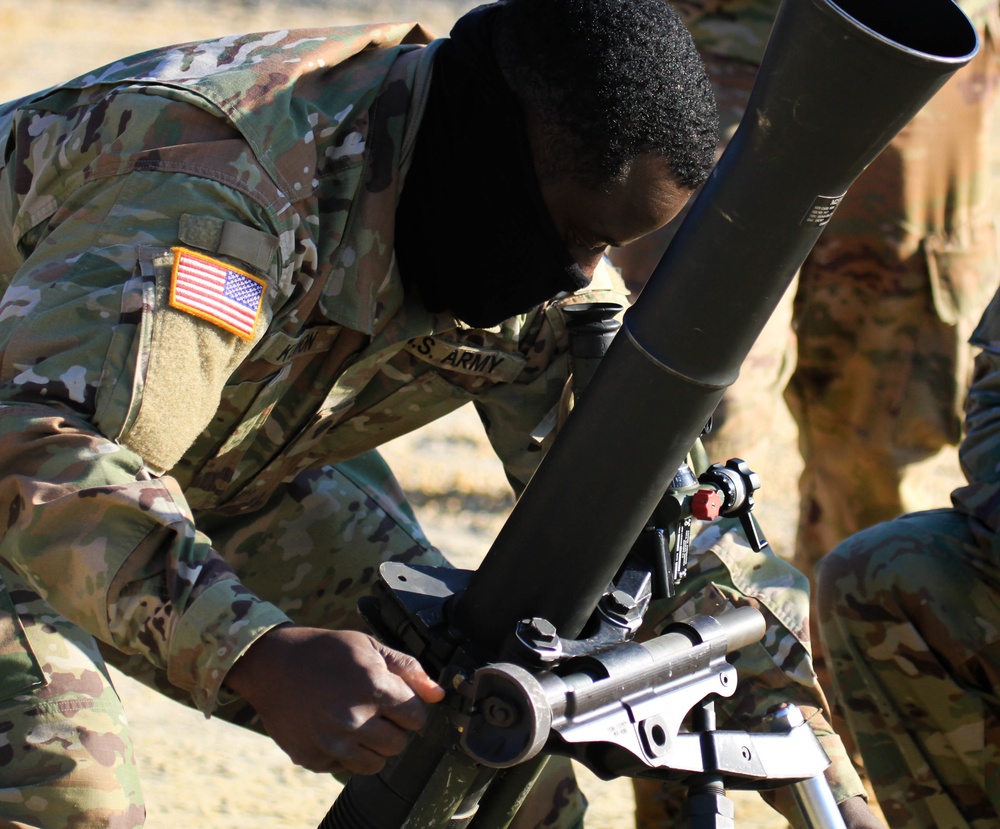 Mortars Conduct Night Live Fire Training