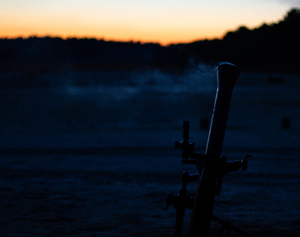 Mortars Conduct Night Live Fire Training