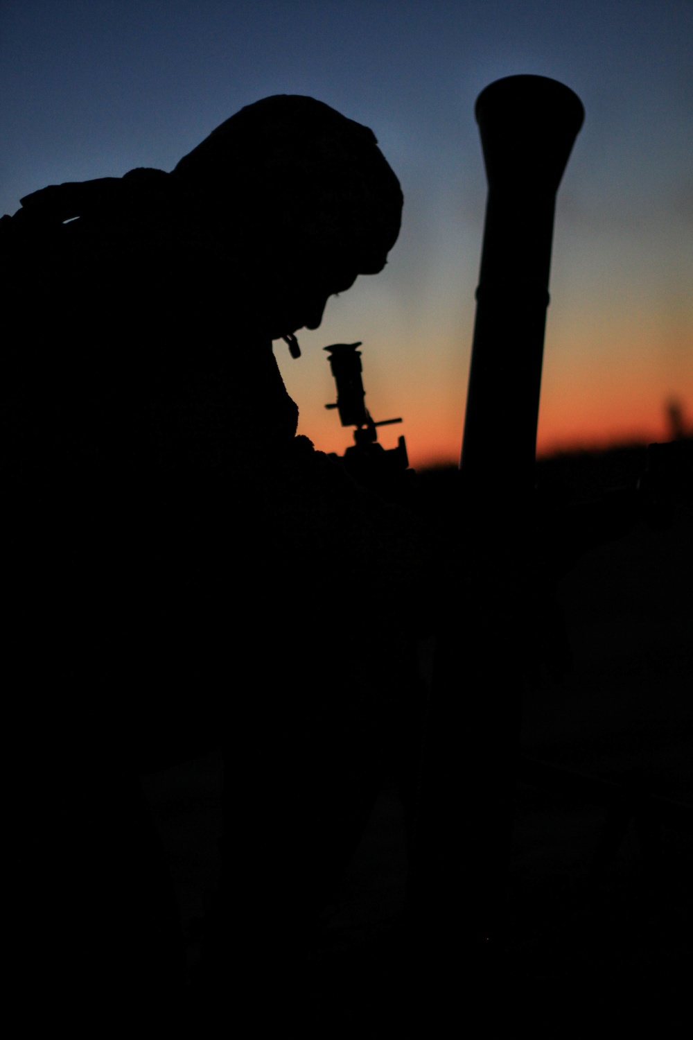 Mortars Conduct Night Live Fire Training