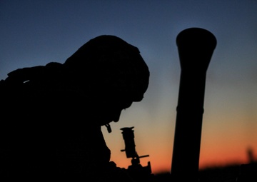 Mortars Conduct Night Live Fire Training