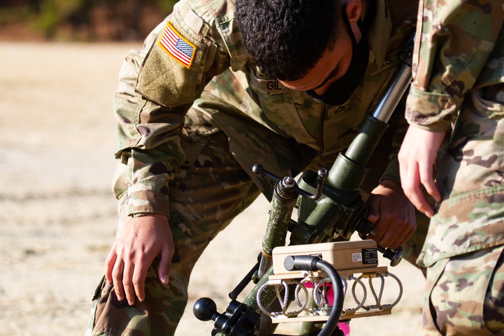 Mortars Conduct Night Live Fire Training