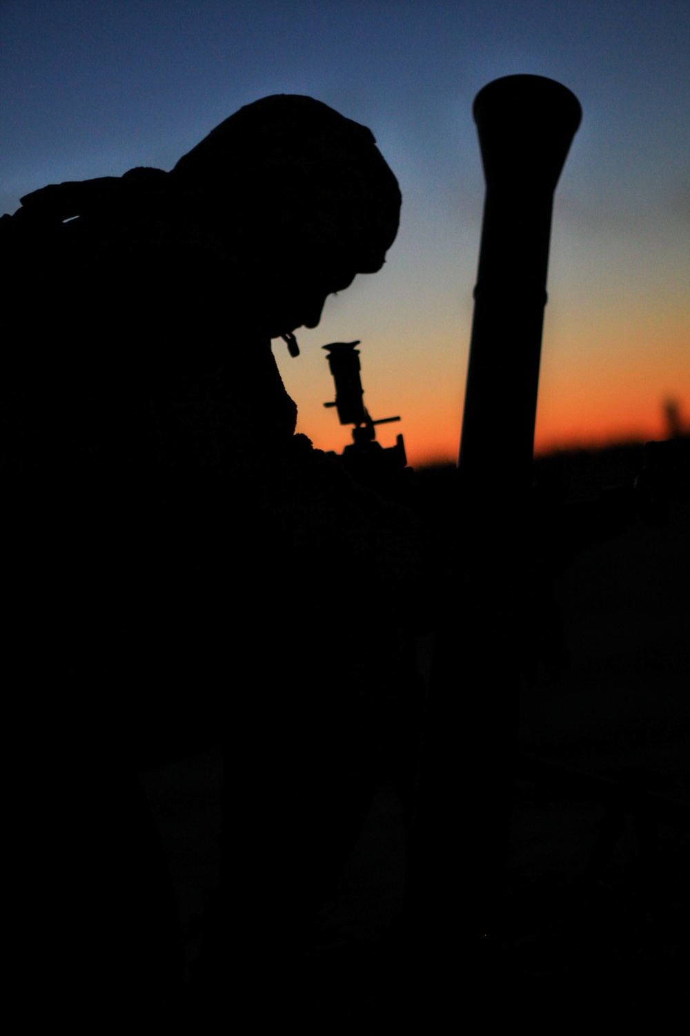 Mortars Conduct Night Live Fire Training