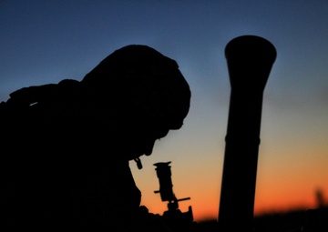 Mortars Conduct Night Live Fire Training