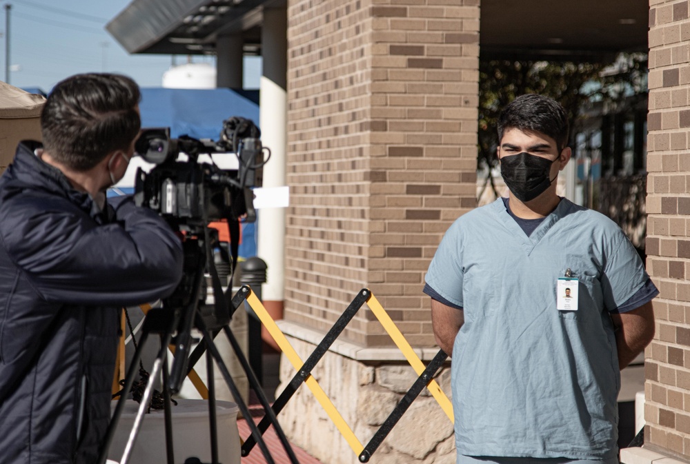 Staff Sgt. Pfaff interviewed at University Medical Center, El Paso, Texas