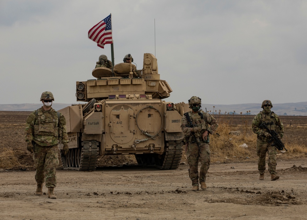 M2 Bradley Infantry Fighting Vehicles in Northeast Syria