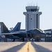 A U.S. Air Force F-22 Raptor aircraft assigned to the 1st Fighter Wing prepare to take off at Joint Base Langley-Eustis, Virginia, Nov. 3, 2020.