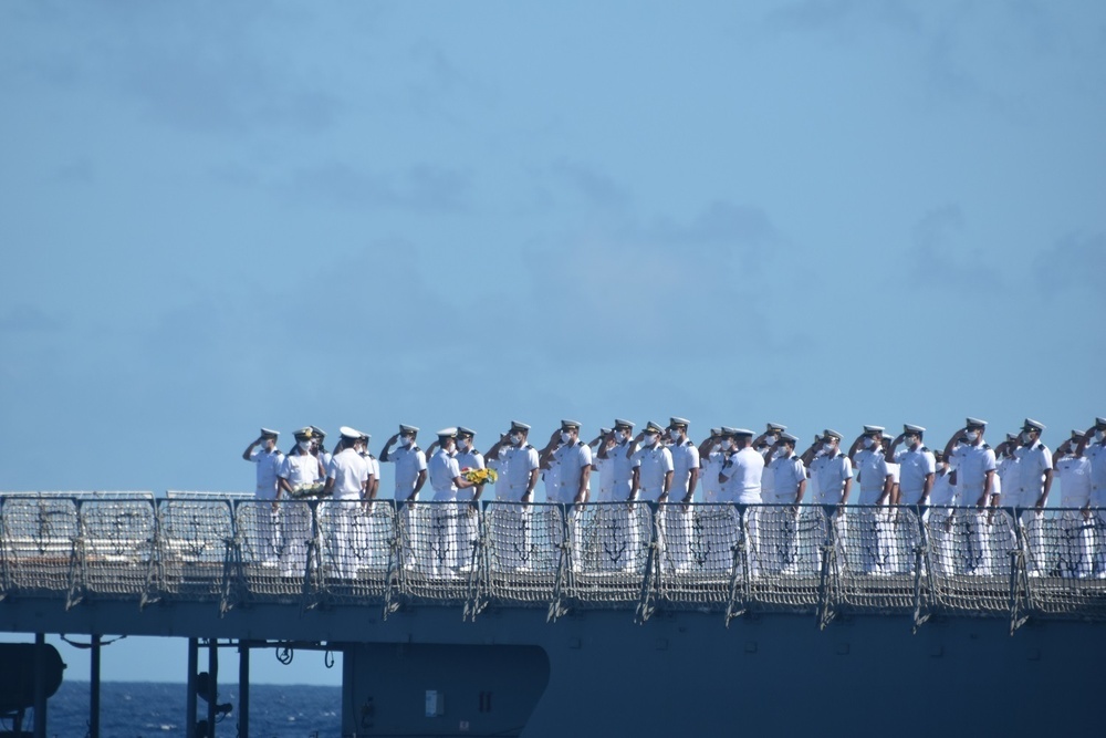 U.S. Coast Guard, U.S. Navy, Brazilian navy participate in WWII memorial wreath-laying ceremony